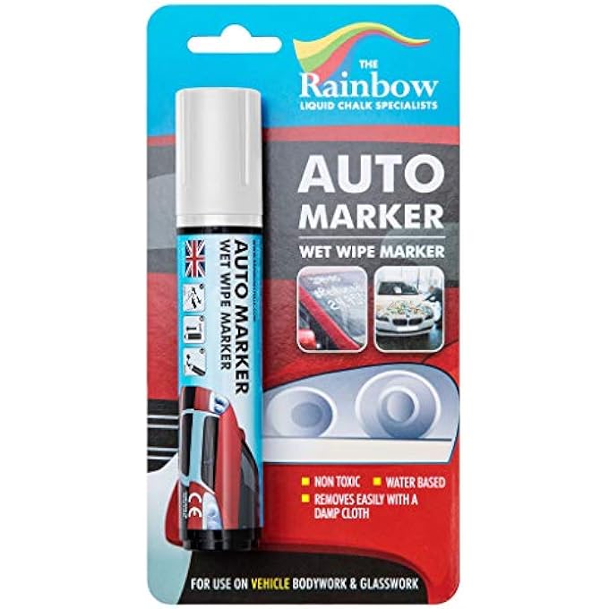 THE Rainbow LARGE WHITE AUTO - REMOVABLE PAINT FOR AUTO BODY PANELS AND WINDSCREENS - Image 1